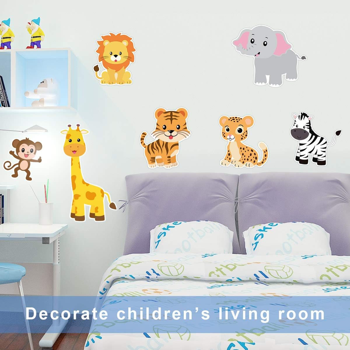 Zoo Animal Cutouts for Baby Shower Birthday Bulletin Board 21 Count