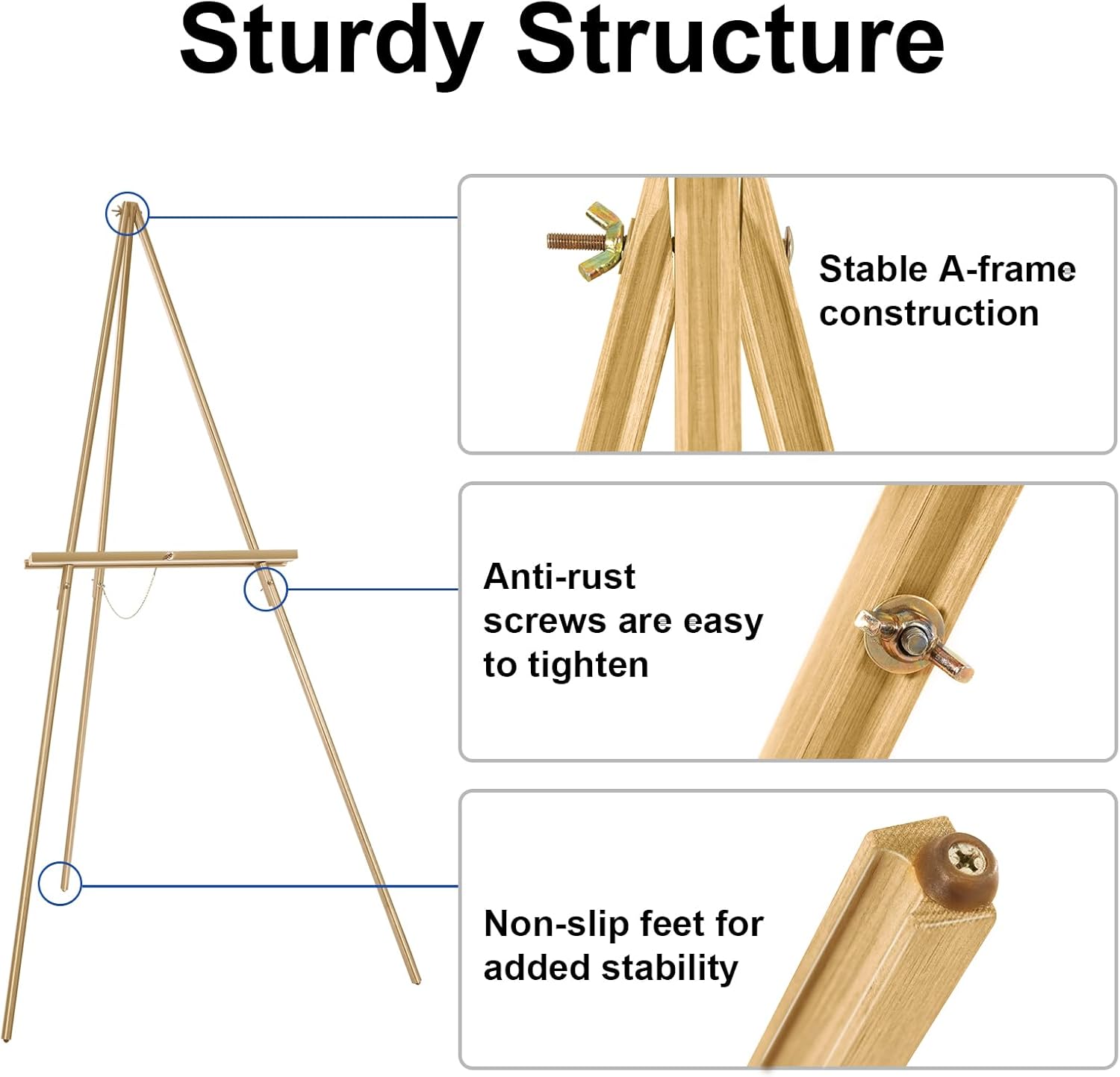 Falling in Art 65 Inch A-Frame Easel Stand with Adjustable Canvas Holder