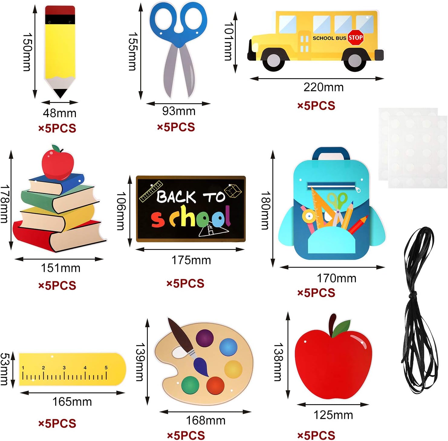 45 pcs Back to School Banners Classroom Decor Set