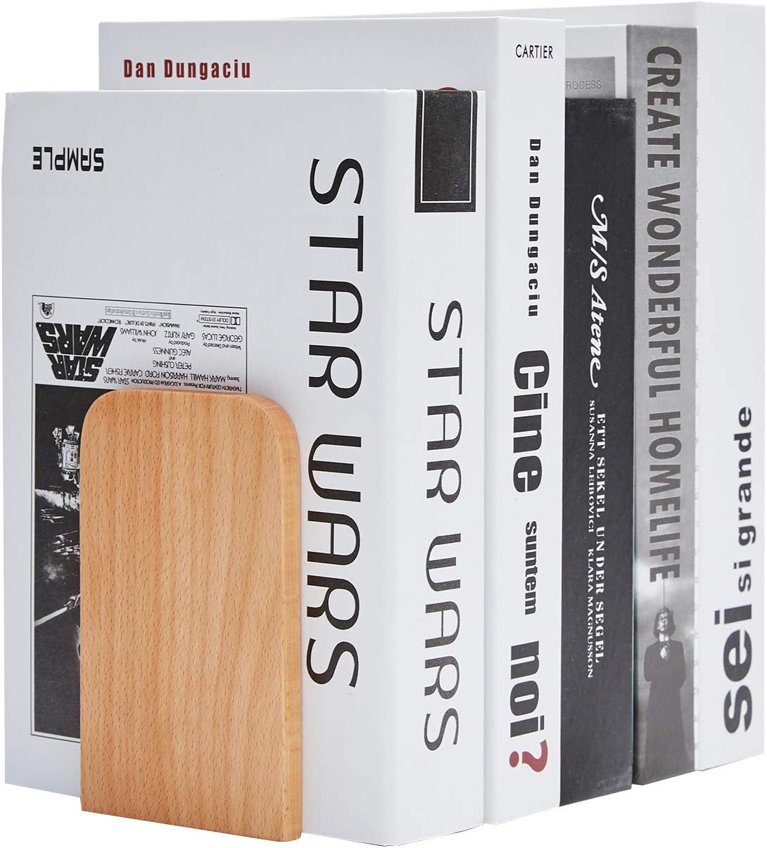 Pandapark Wood Bookends 1 Pair Non-Skid