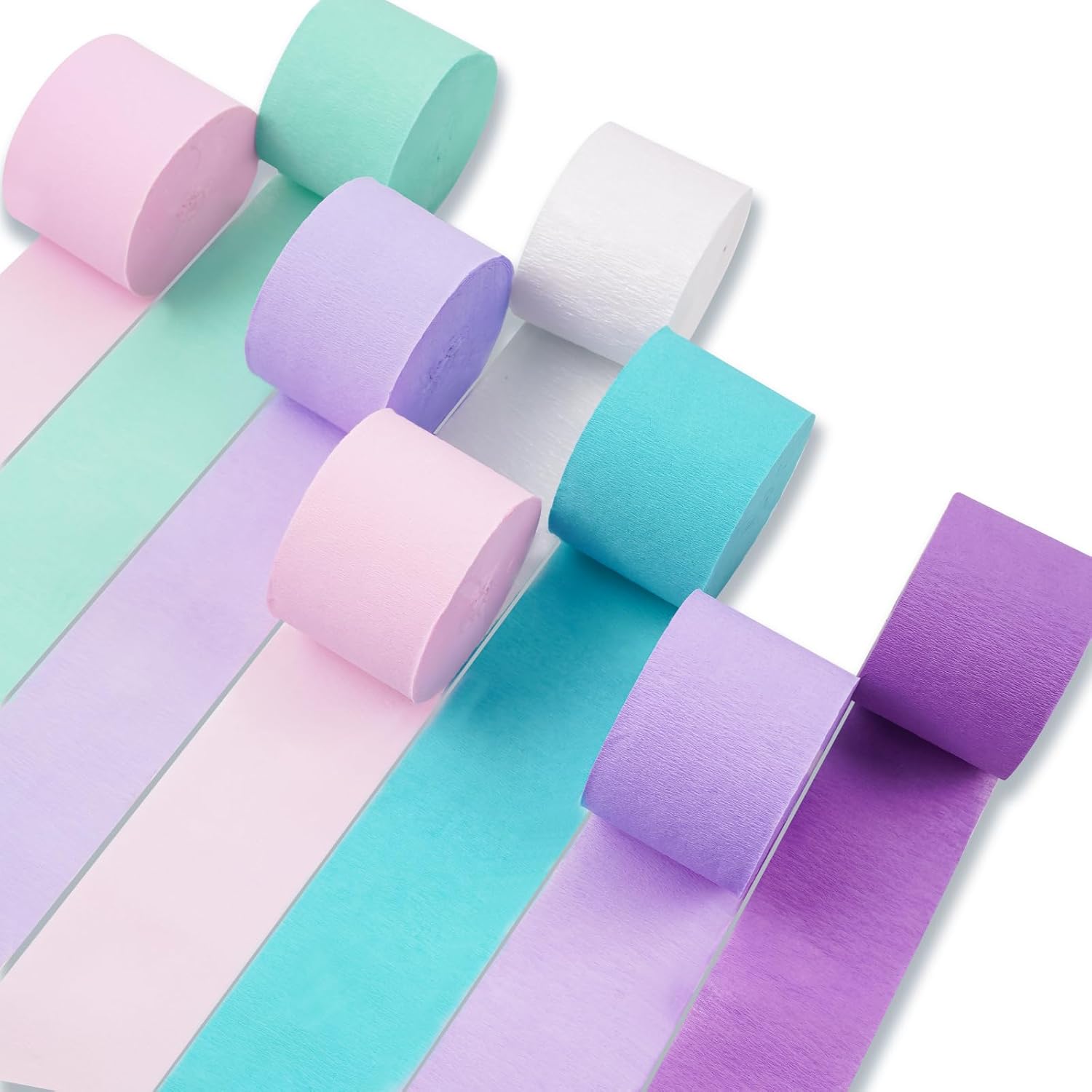 PartyWoo Crepe Paper Streamers 8 Rolls 656ft Set