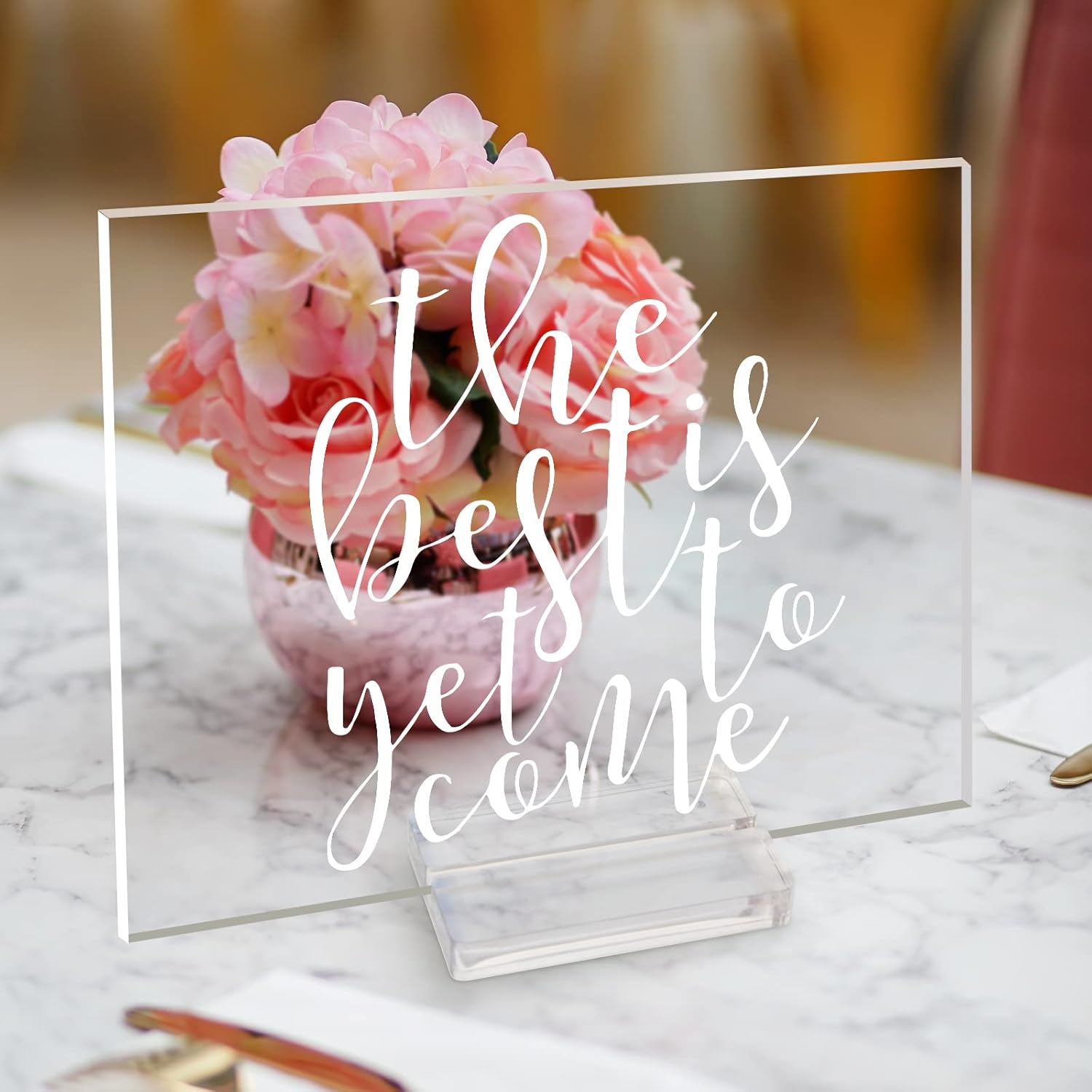 Acrylic Place Card Holder - 3 Inch Clear Table Number Display Stand 10 Pack