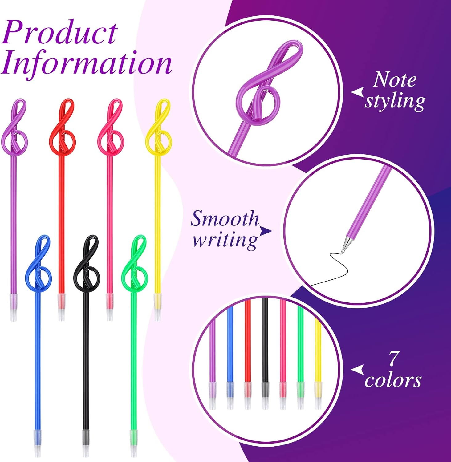 Lincia 100 Pcs Musical Note Ballpoint Pens