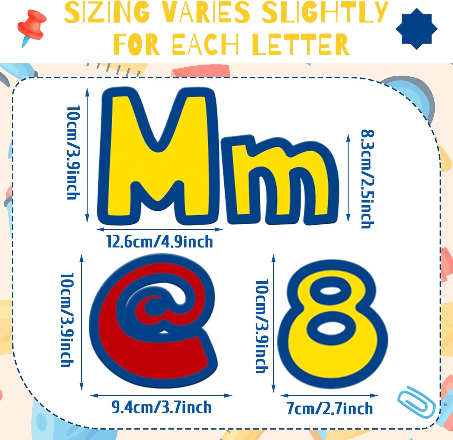 Ireer 216 Pcs Cartoon Bulletin Board Letters Set
