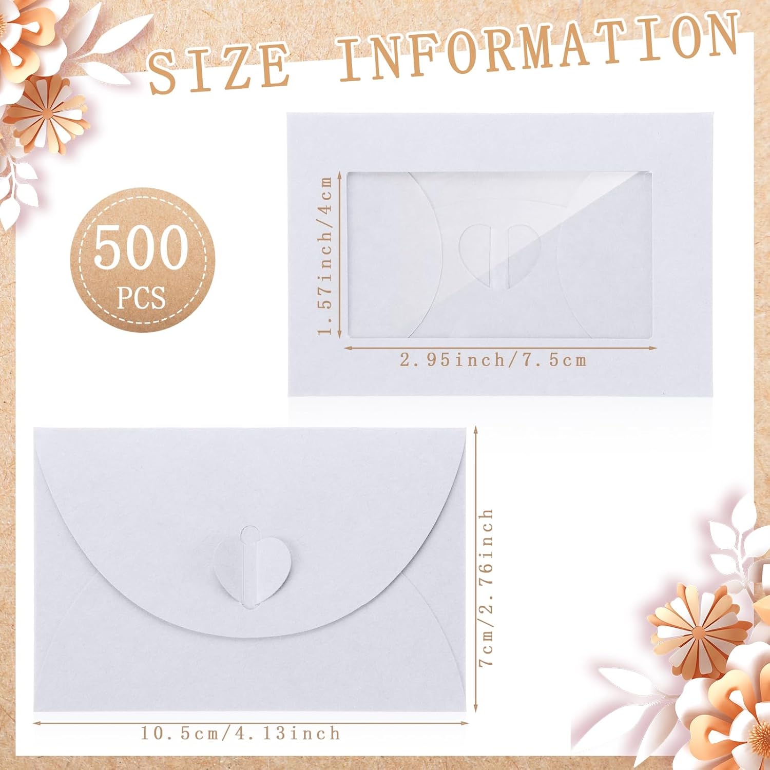 Uiifan 550 Pcs Window Gift Card Envelopes for Business
