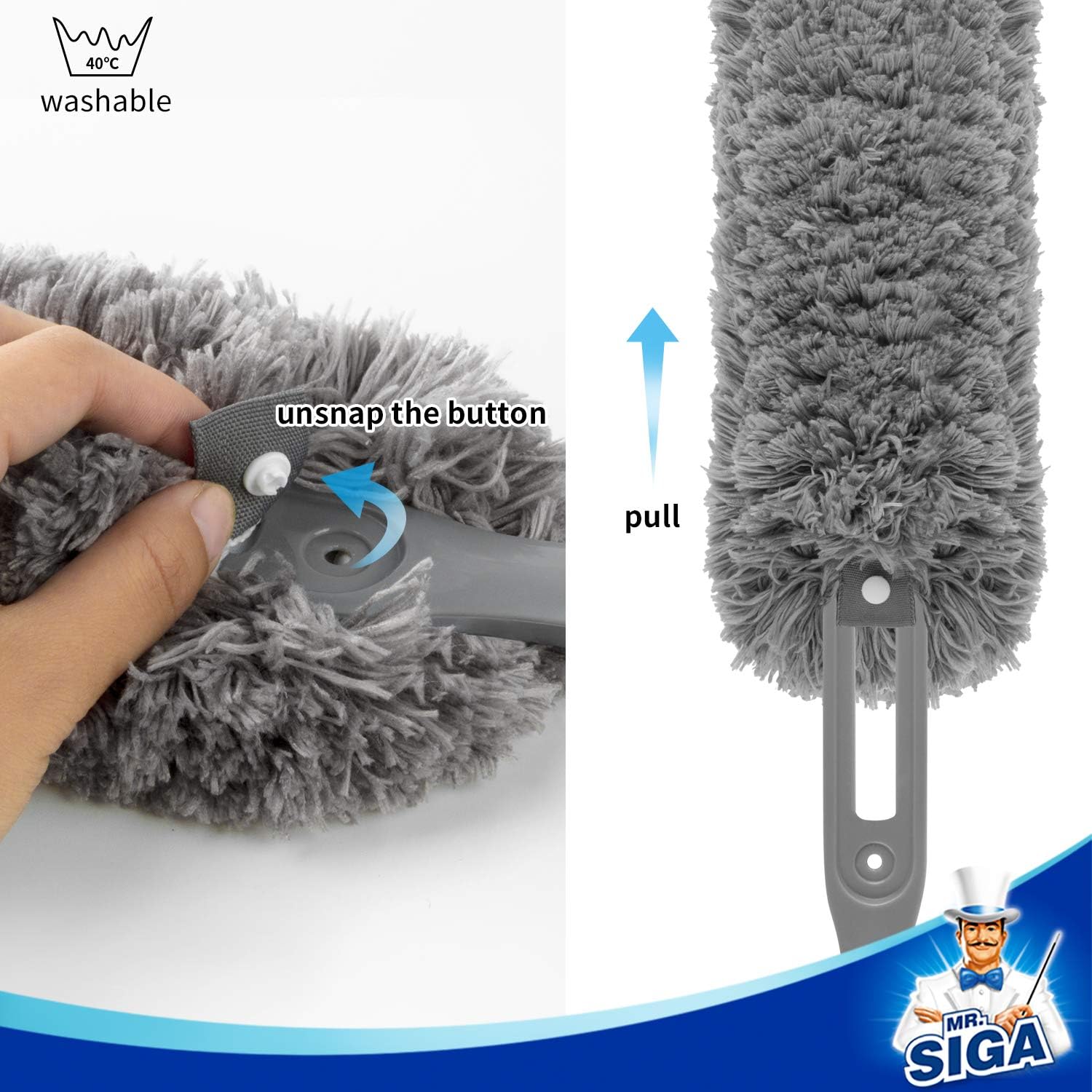 MRSIGA Lint Free Microfiber Duster Refills 2 Pack