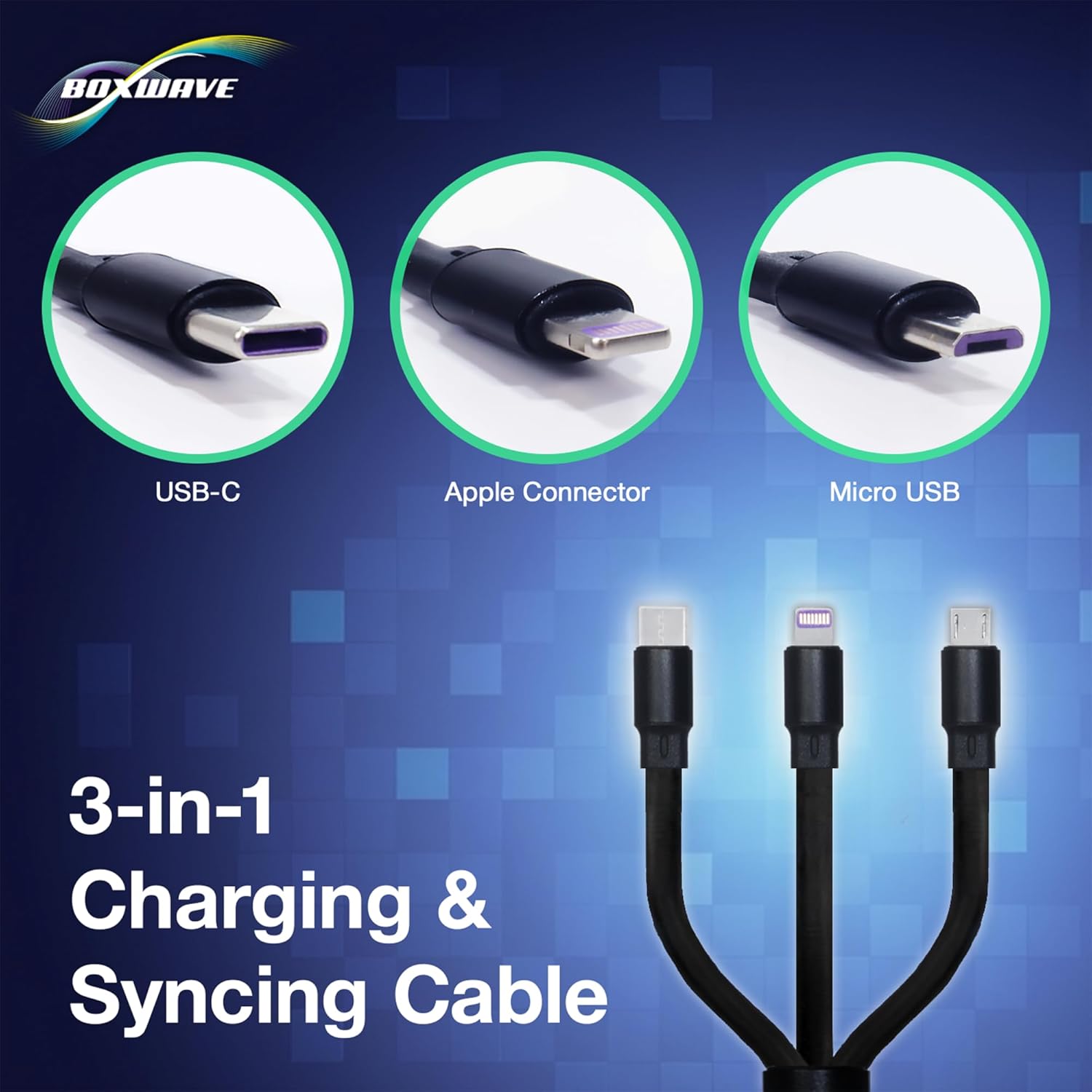 BoxWave Retractable USB Cable for OnLyee CR1024 Alarm Clock