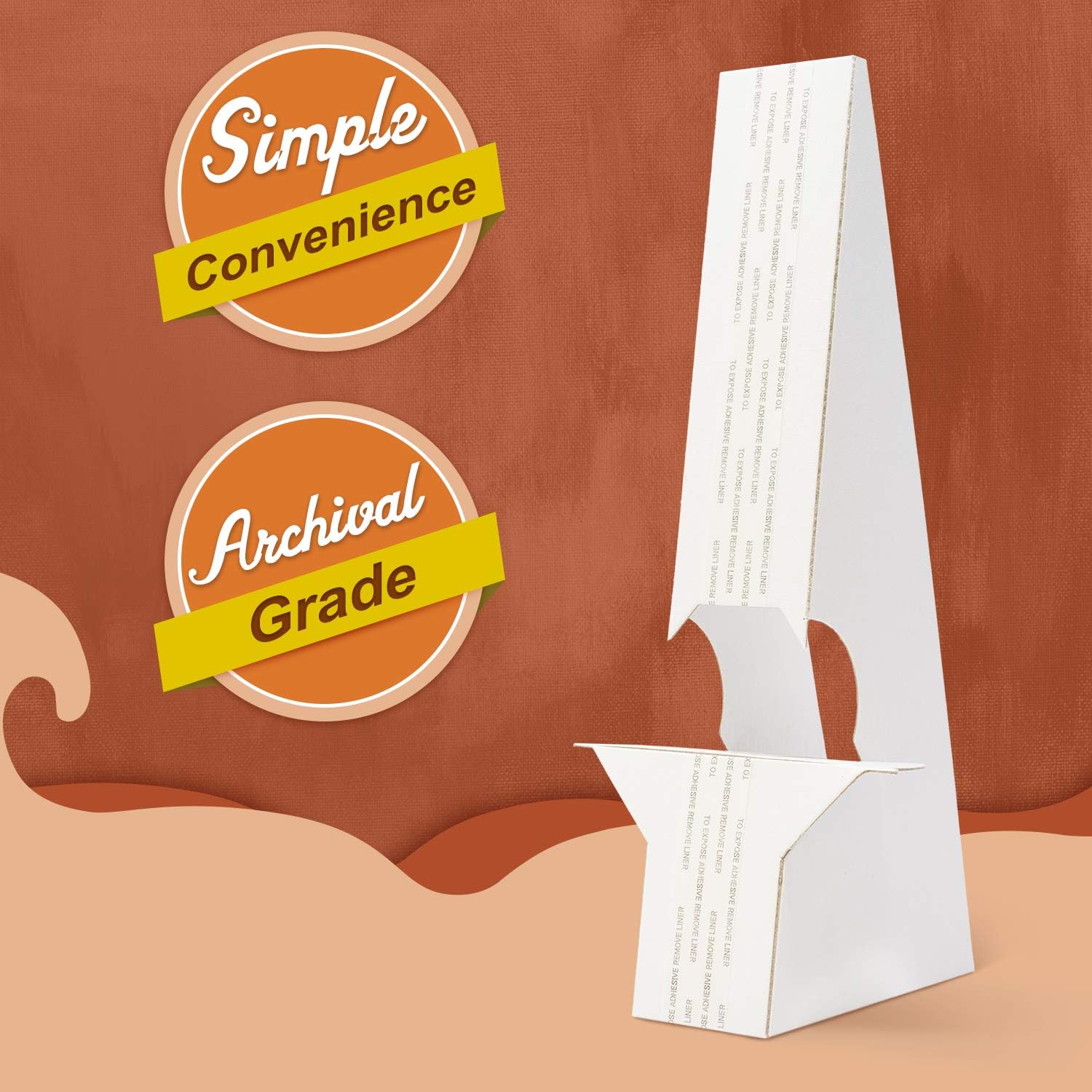 Golden State Art Self-Stick Easel Back Display Stand Pack of 50 White
