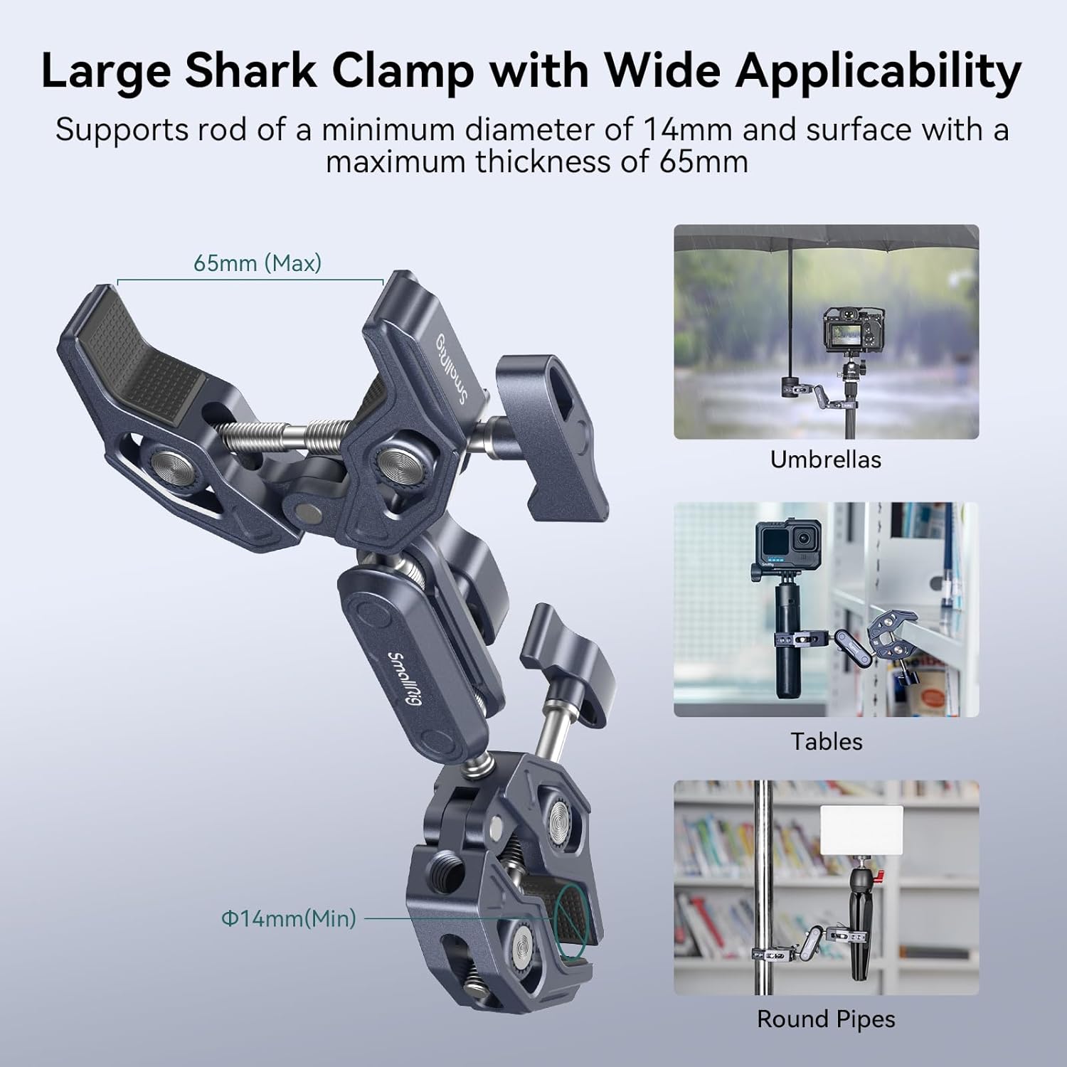 SmallRig Double Clamp Mount for Chair Pole Tripod and More