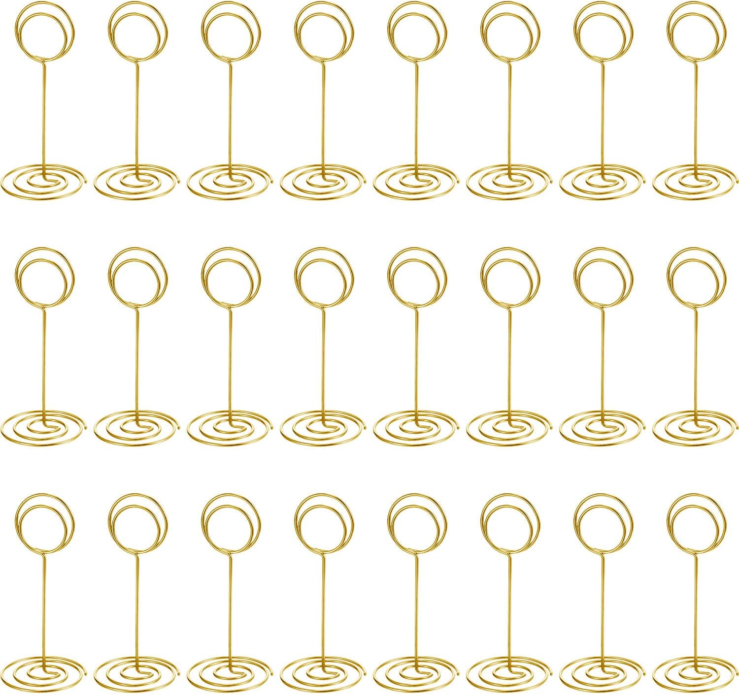 TecUnite 335 Inch Gold Table Number Holder 24 Pieces