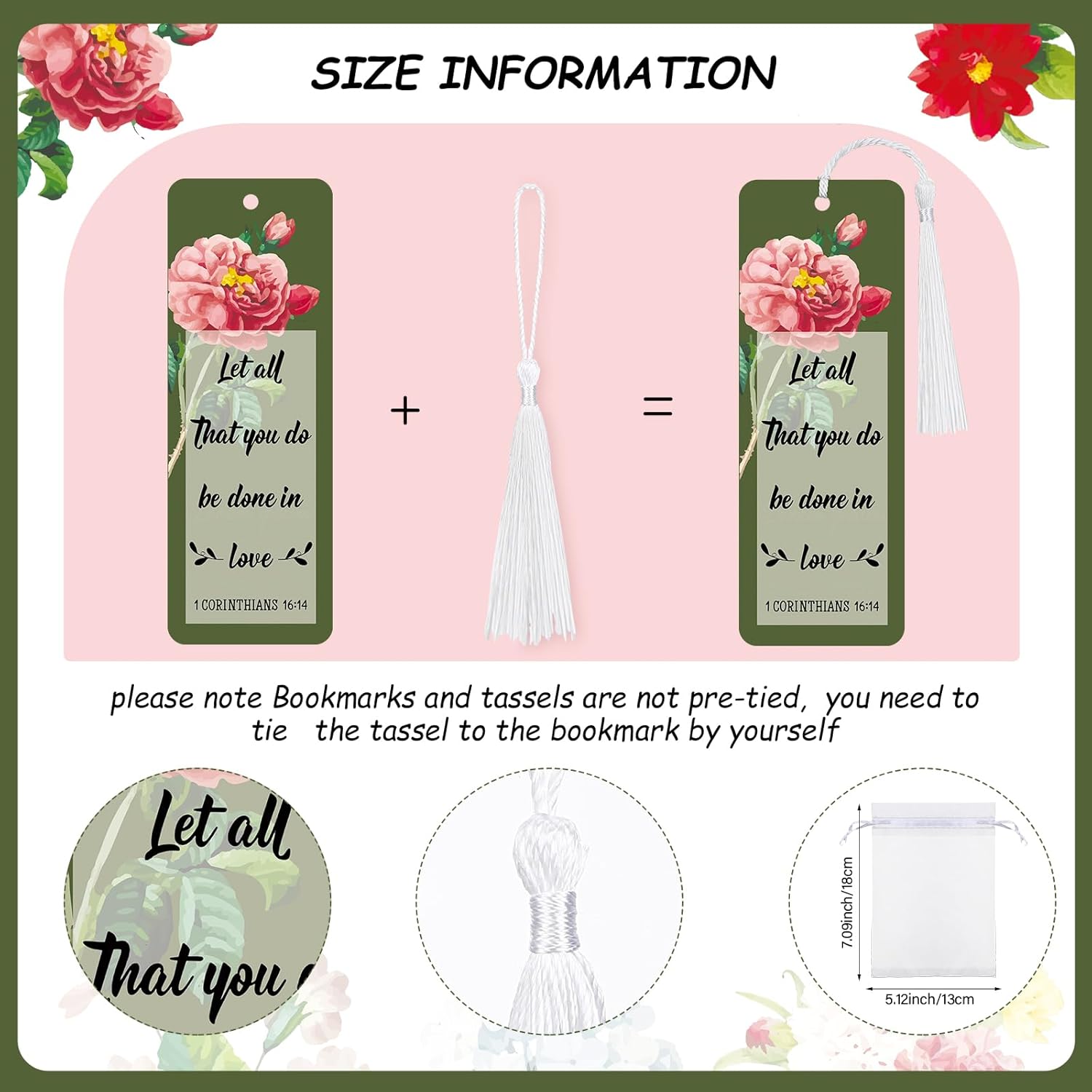 Spakon 35 Set Mothers Day Bible Verse Bookmarks Bamboo Pens Gift Bags