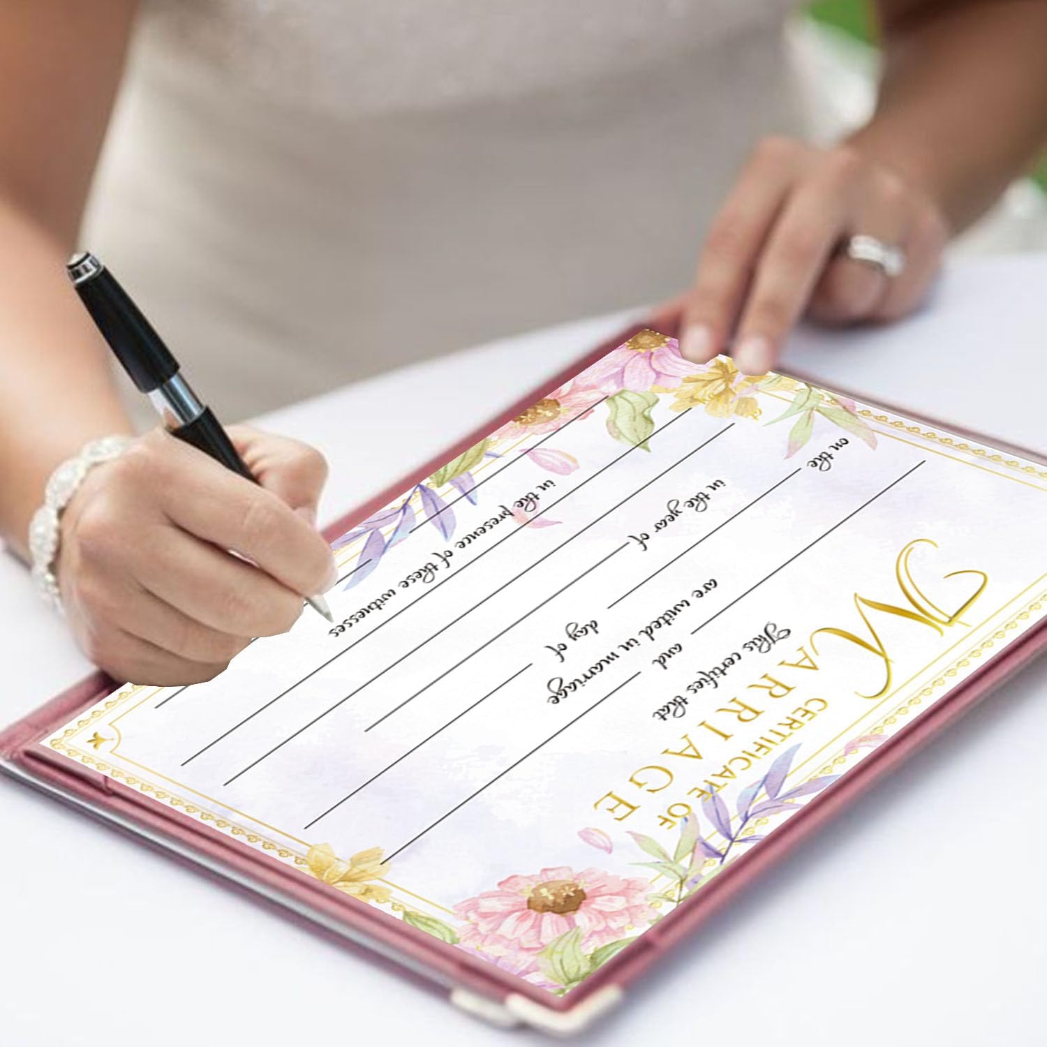 25 Pcs Gold Foil Wedding Certificates 11x85 Inch Blank Ceremony Paper