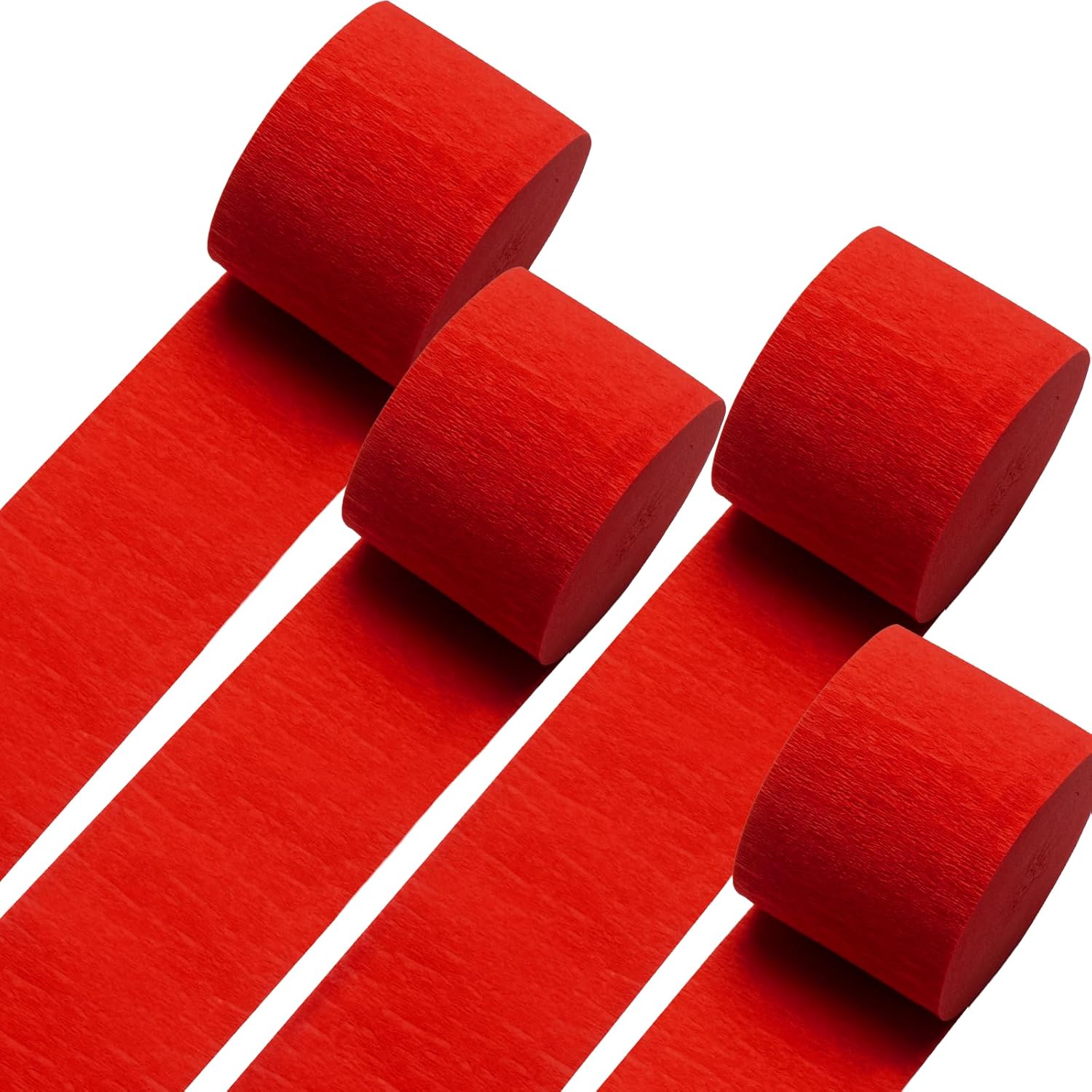 Red Crepe Paper Streamers 4 Rolls 328ft Pack