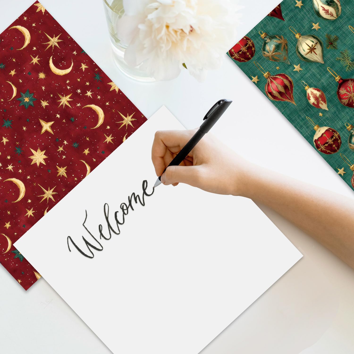 EAMOTOL 6 Inch Christmas Cardstock Paper Pad - 24 Sheets Decorative