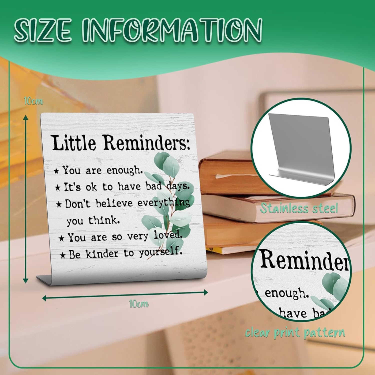 Positive Little Reminders Motivational Desk Decor Sign