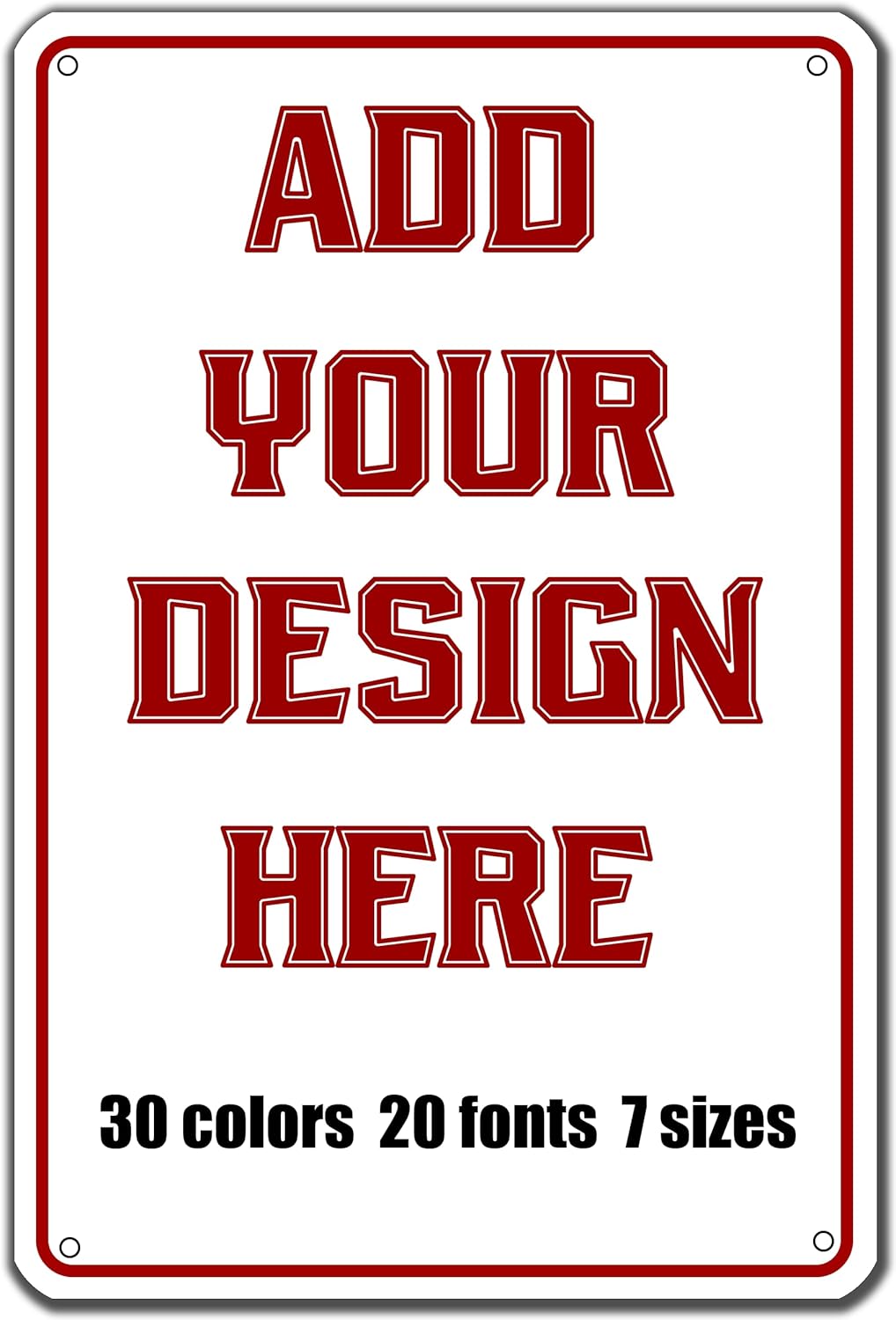 Custom Metal Signs with Text Logo Photo 10x7inch