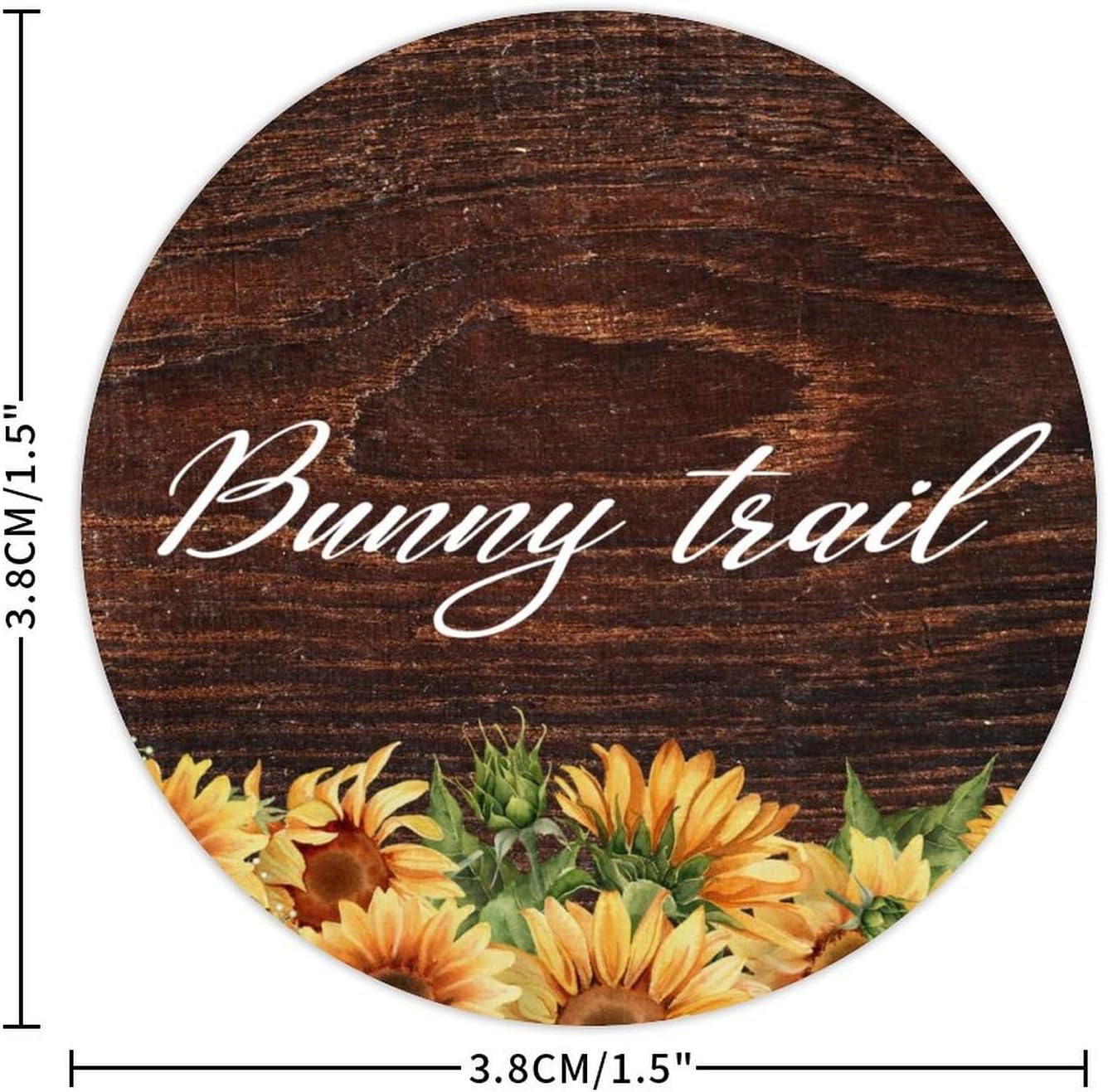 3in Round Label Stickers 100pcs Bunny Trail Quotes Decals