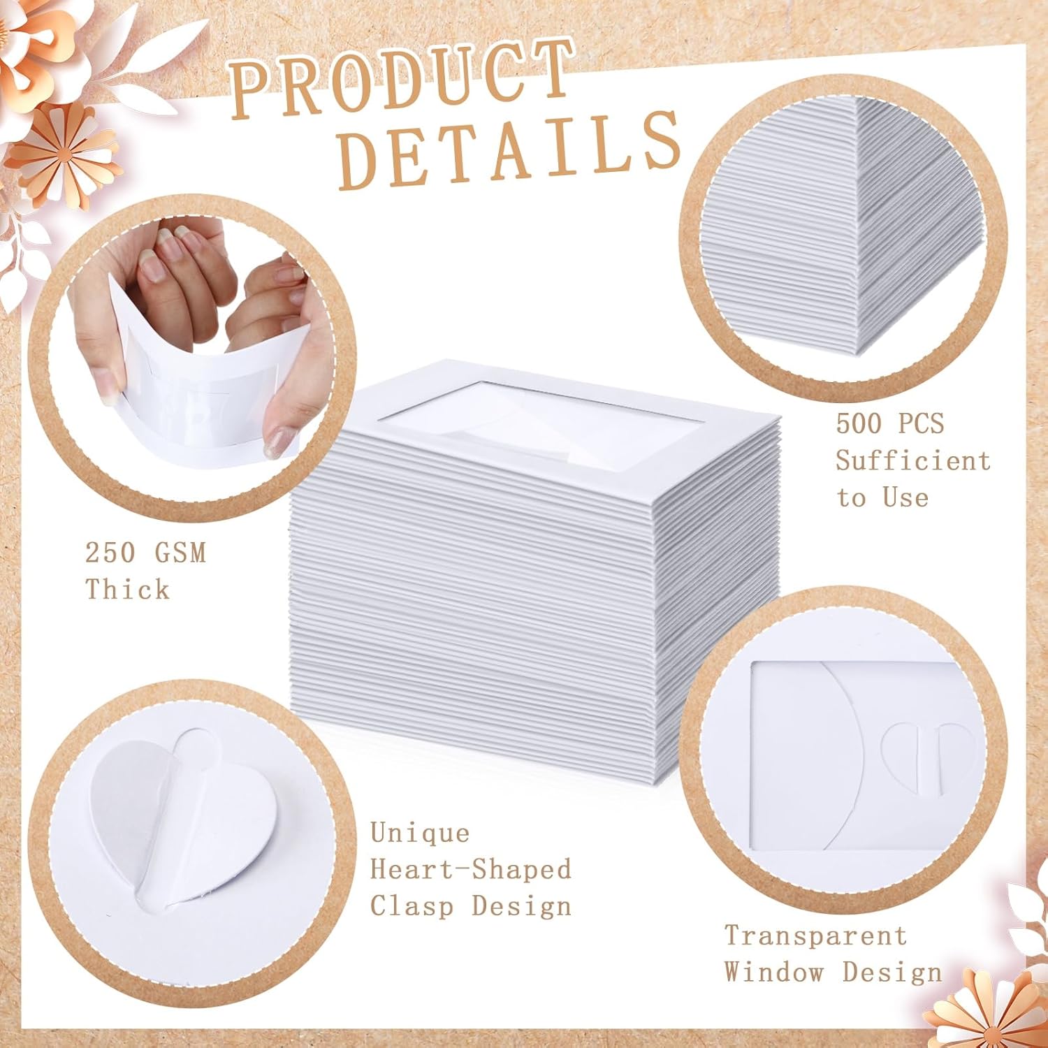 Uiifan 550 Pcs Window Gift Card Envelopes for Business