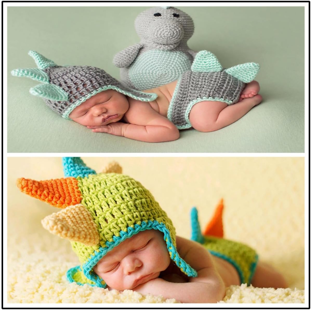 Newborn Photography Props Cute Dinosaur Hat and Diaper Cove