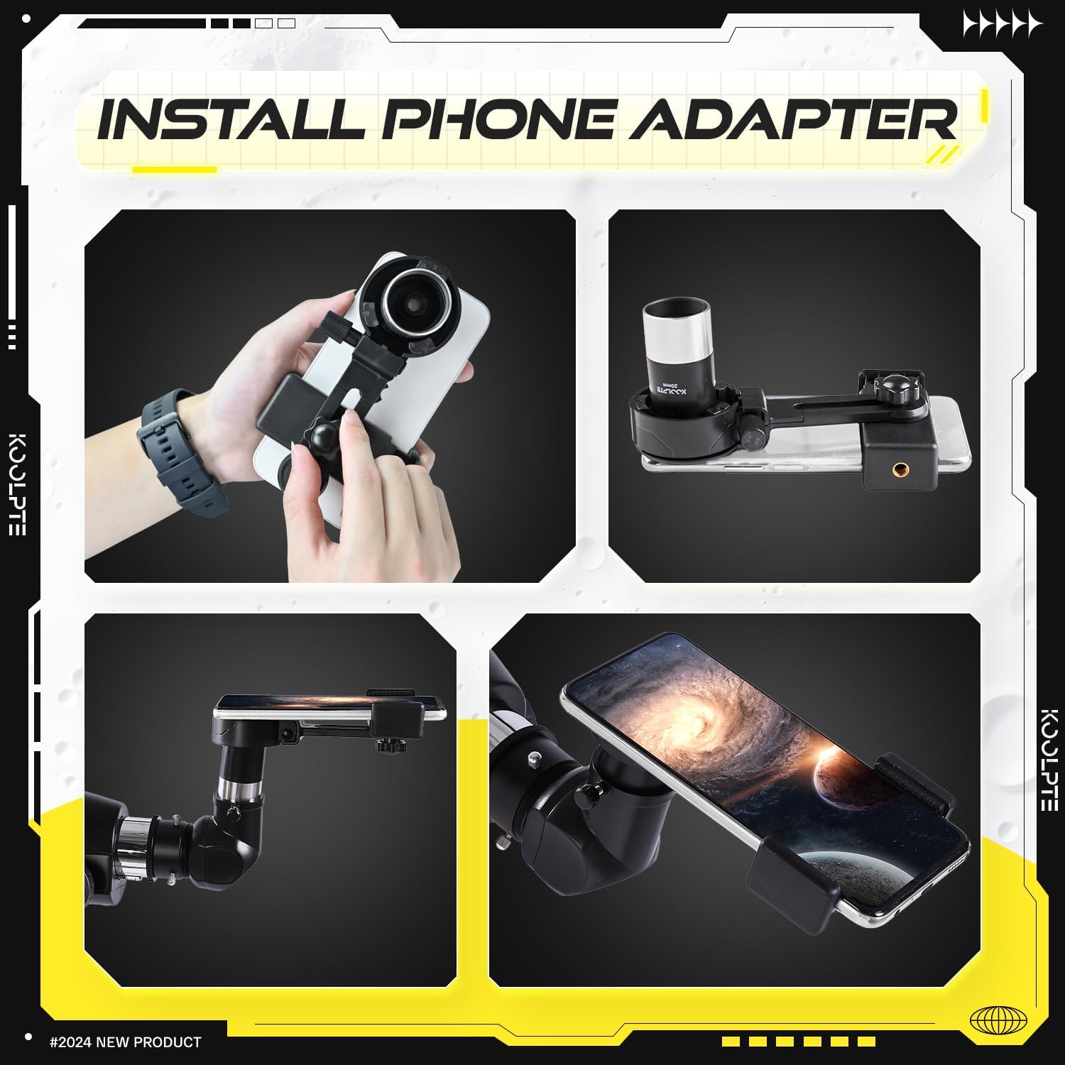 Koolpte 90mm Aperture Telescope with AZ Mounting Base and Phone Adapter