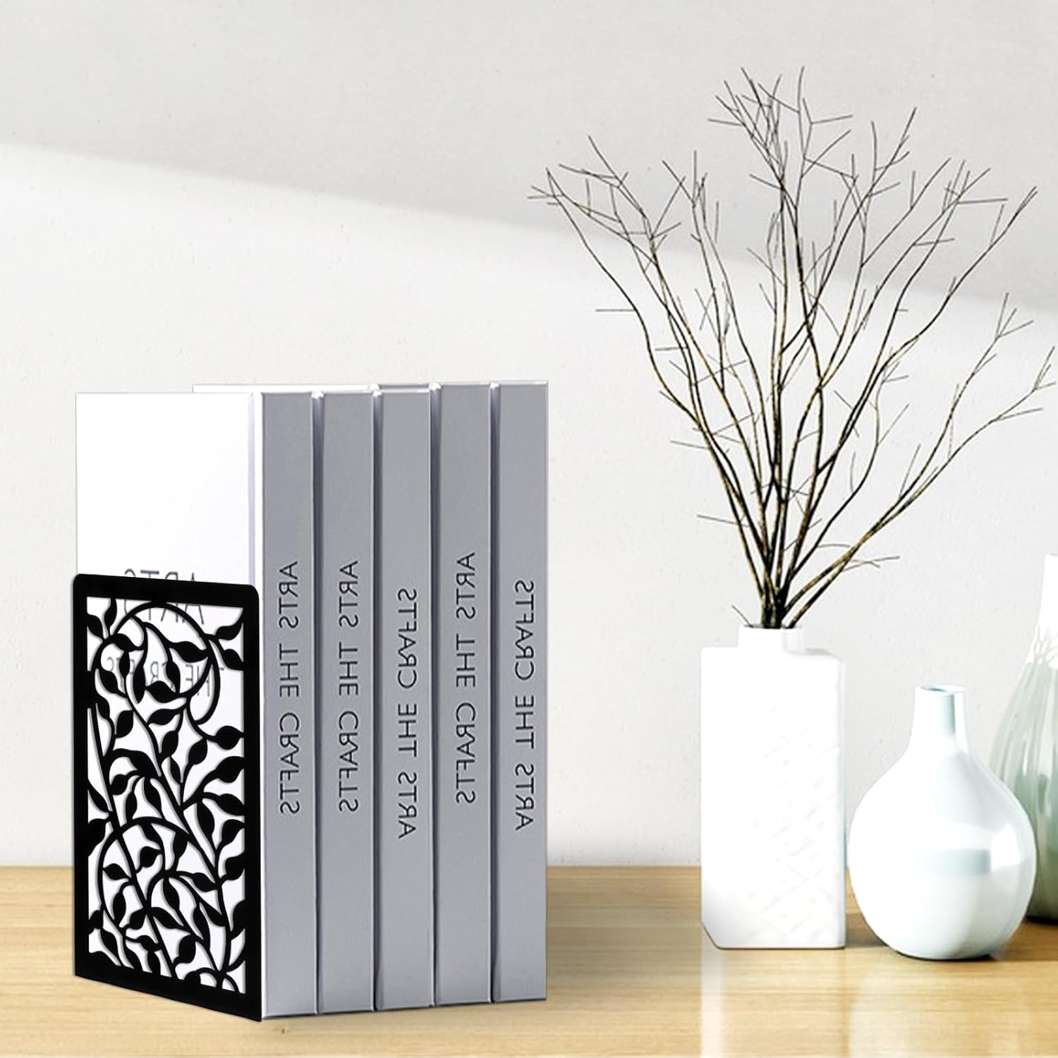 1 Pair Metal Bookends with Tree Design for Heavy Books