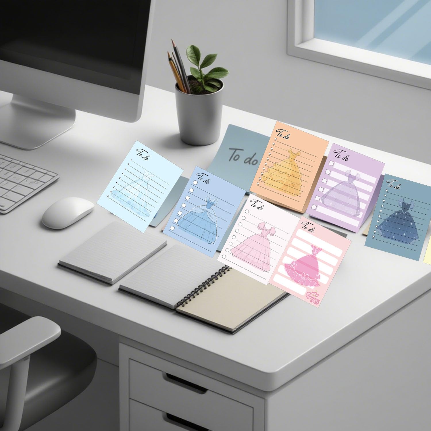 Princess Theme Daily Checklist Notebooks 8 Pack