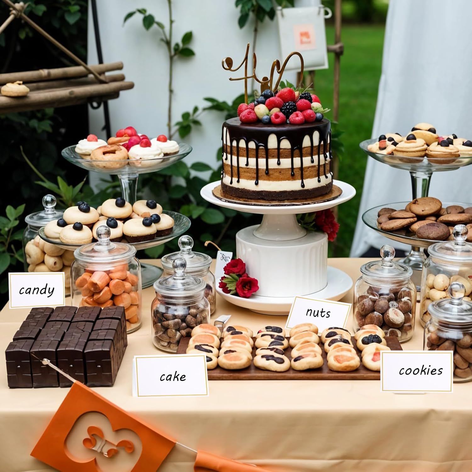 50 Pcs Gold Foil Border Table Cards for Events