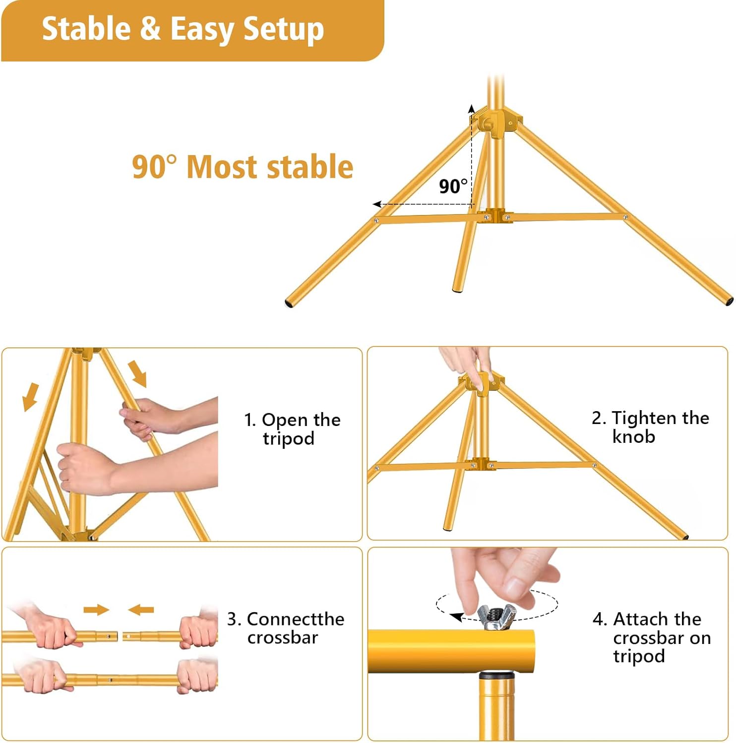 Titanium Gold Adjustable Photo Backdrop Stand Kit 10x7ft