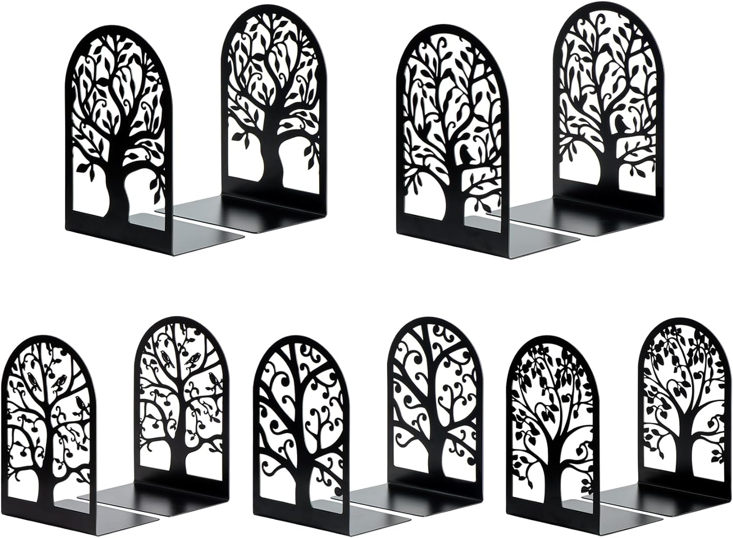 HappyHapi Book Ends Set 10 Pcs Modern Tree Design