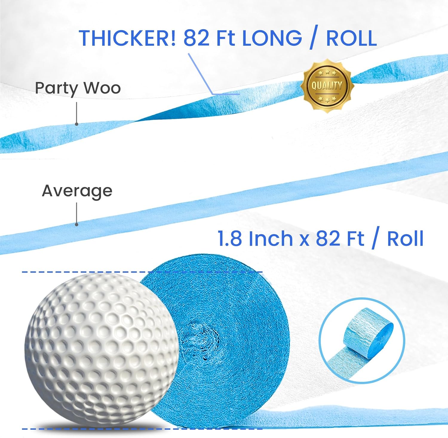 PartyWoo Crepe Paper Streamers 10 Rolls Pack