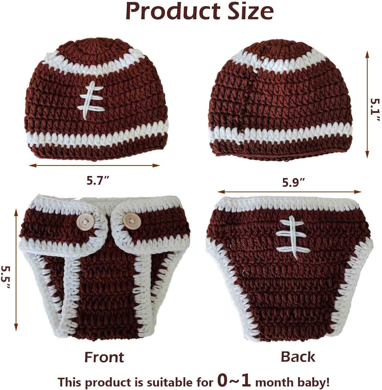 Qyeaber Newborn Baby Girl Crochet Costume