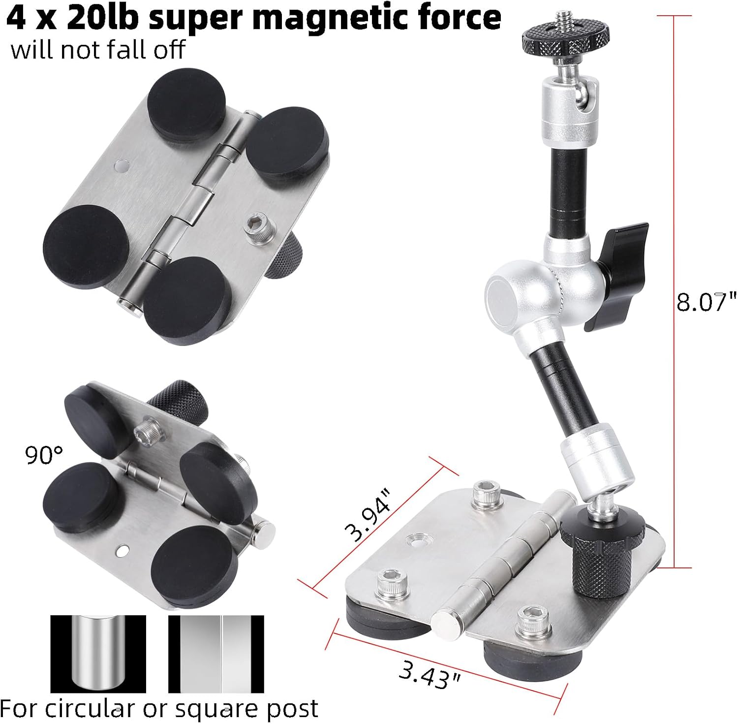 FPN Magnetic Phone Fence Mount with Clip Kit for Action Cameras