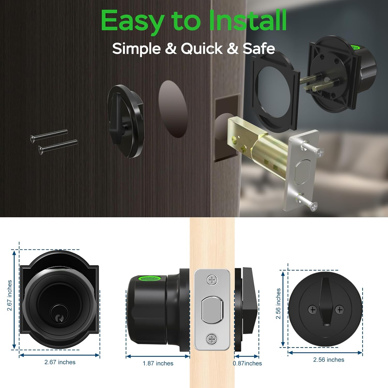 GeekTale Smart Deadbolt Door Lock with Biometric Fingerprint and App Control