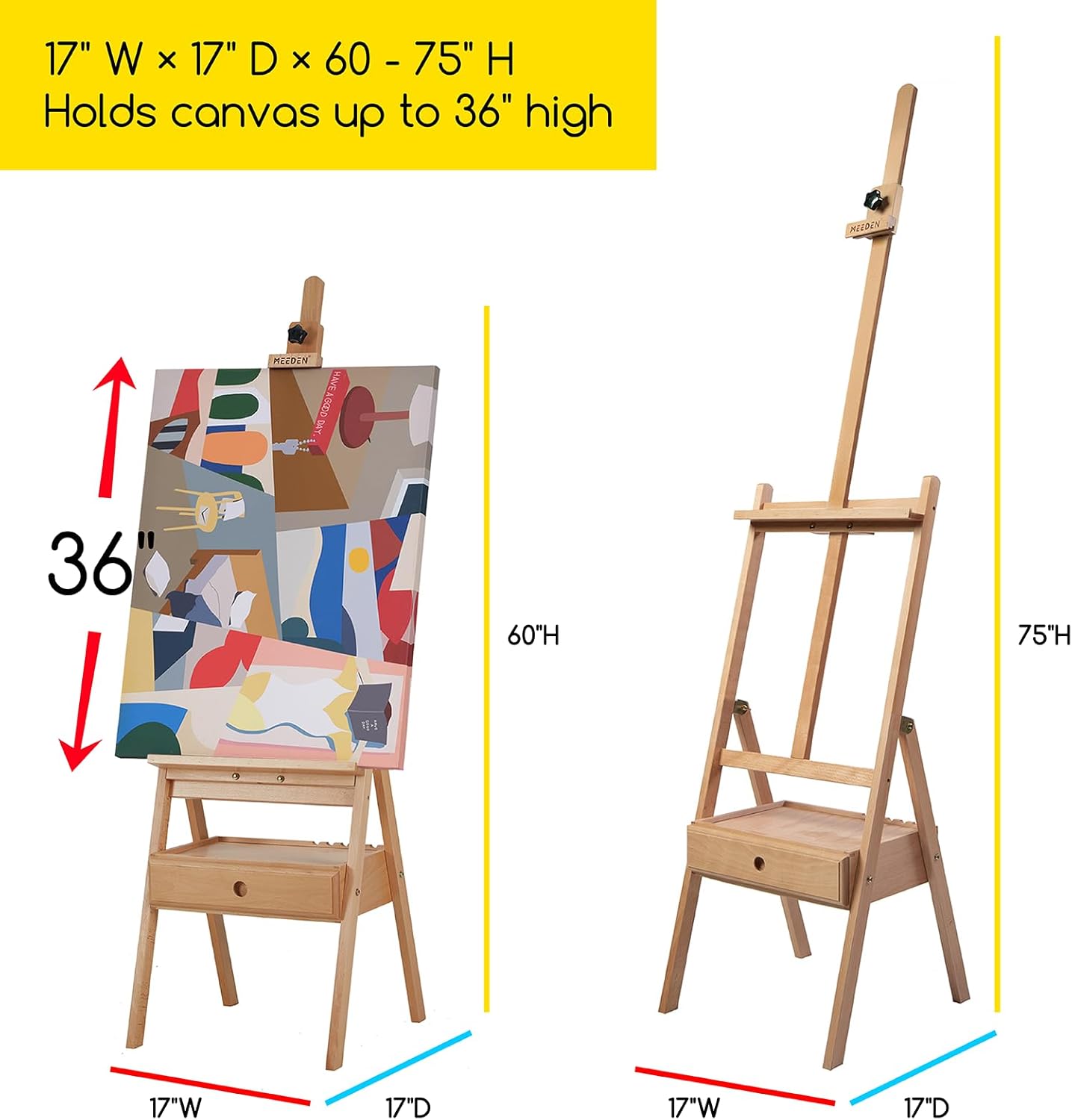 MEEDEN Adjustable Easel with Storage Drawer