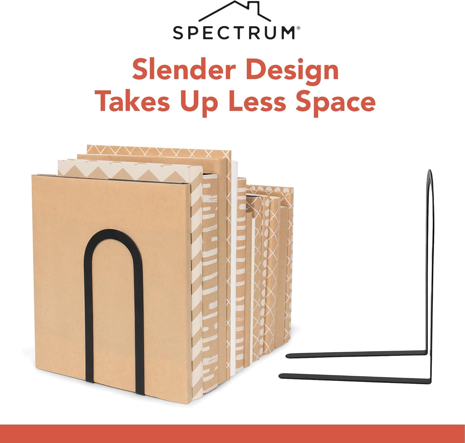 Spectrum Elements Book Ends Large Black Modern Metal