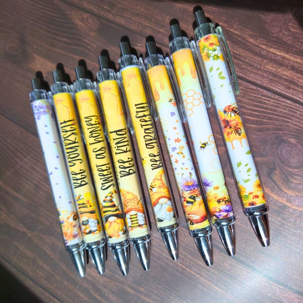 8PCS Bee Themed Ballpoint Pens Set
