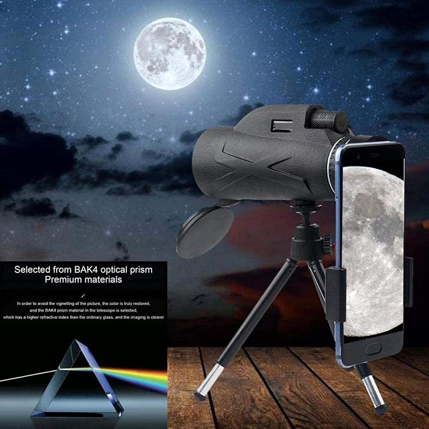 80X100 Magnification Waterproof Camping Monocular Telescope