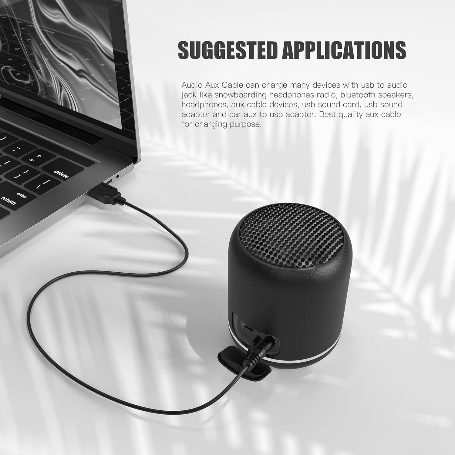 USB to 35mm Audio Jack Adapter Cable 20cm