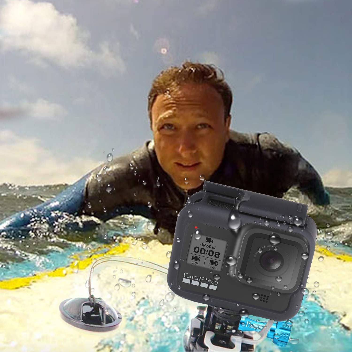 MiPremium Helmet and Surfboard Mount Adapter with Adhesive Pads and Aluminum Screw