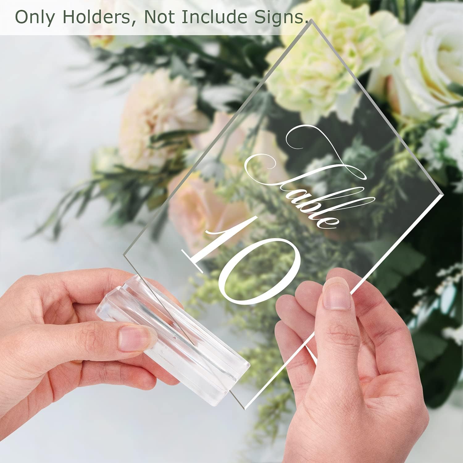 20PCS Clear Acrylic Sign Holders 3 Table Number Stands