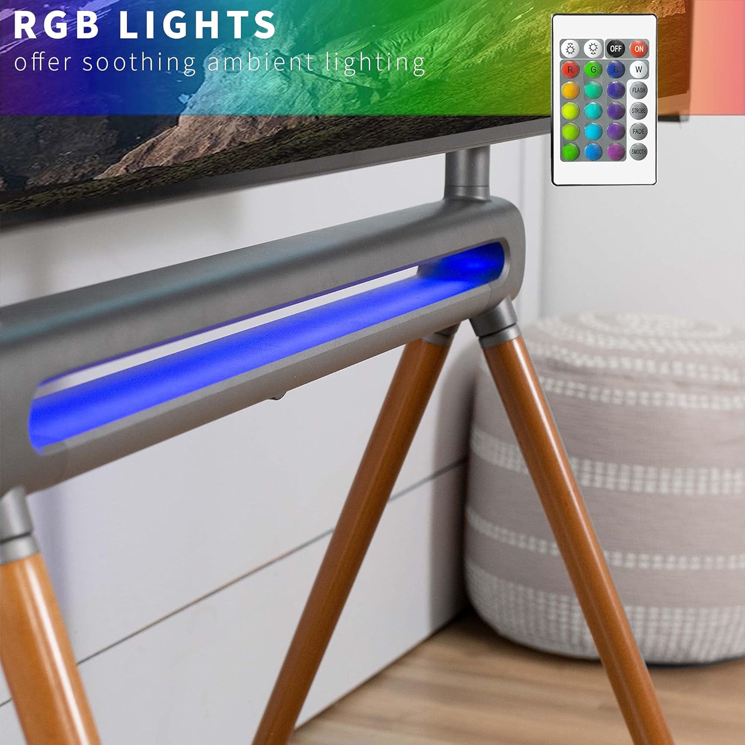 VIVO Artistic Easel TV Stand with RGB Lighting
