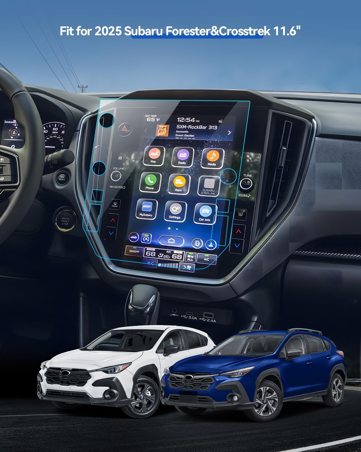 Matte Tempered Glass Screen Protector for Subaru 2022-2025