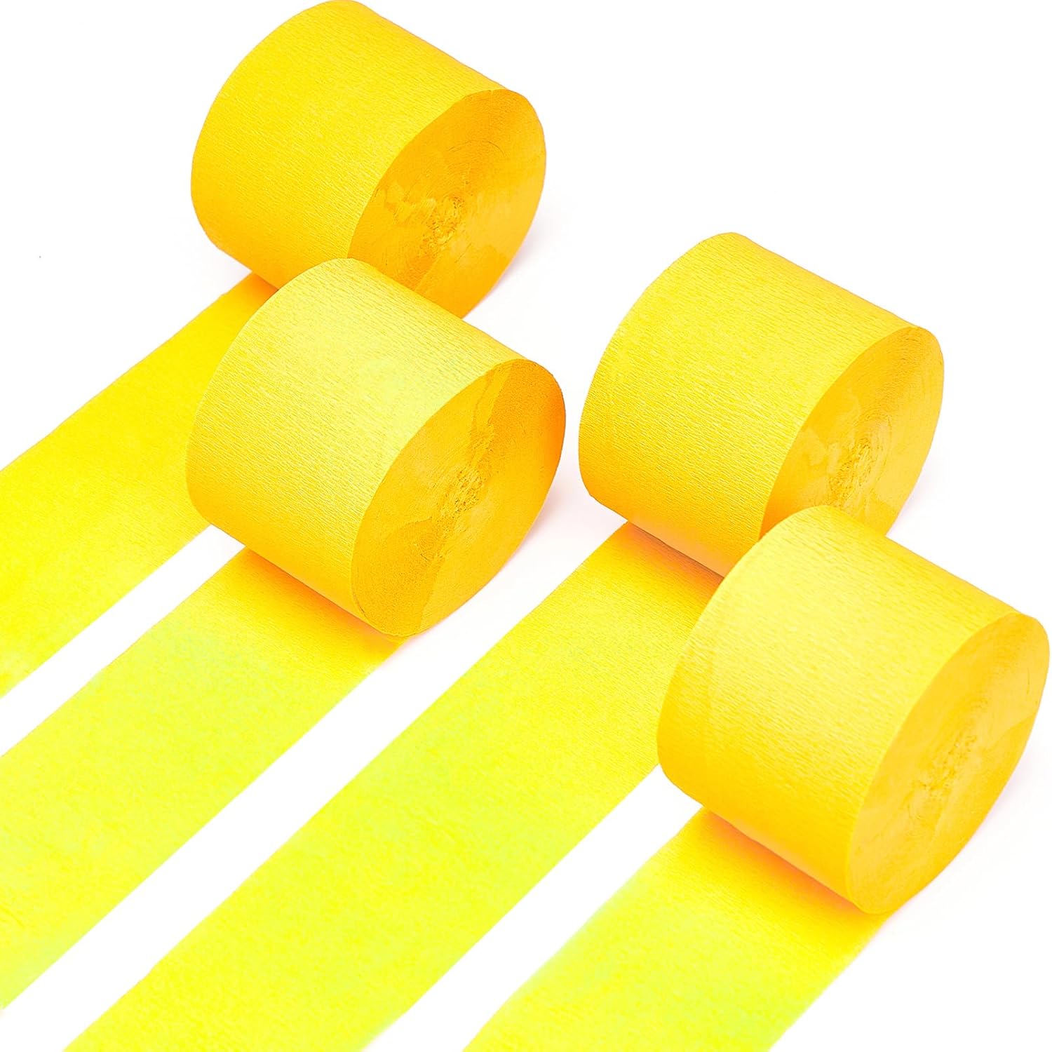 PartyWoo Crepe Paper Streamers 4 Rolls Yellow