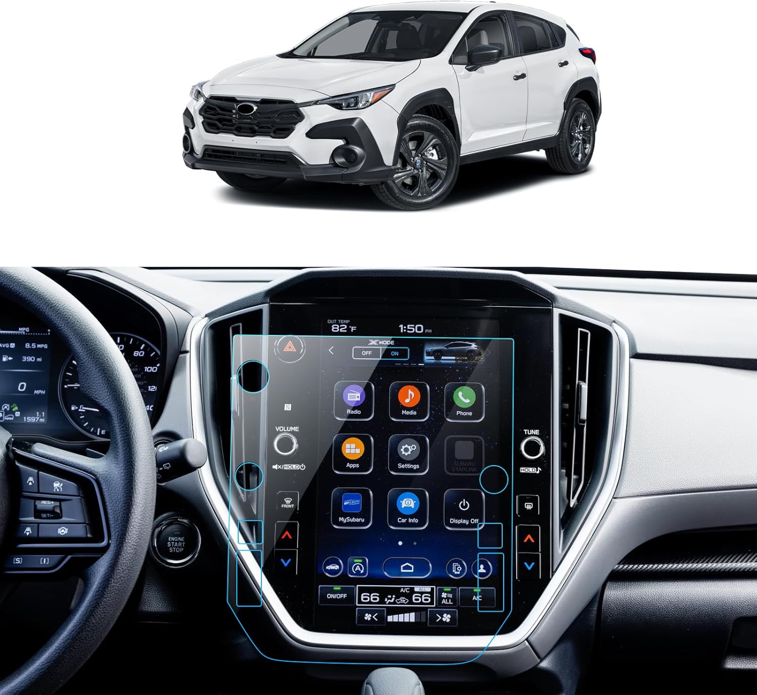 Matte Tempered Glass Screen Protector for Subaru 2022-2025