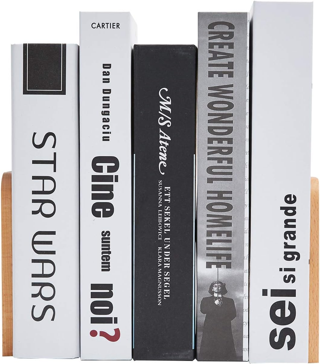 Pandapark Wood Bookends 1 Pair Non-Skid