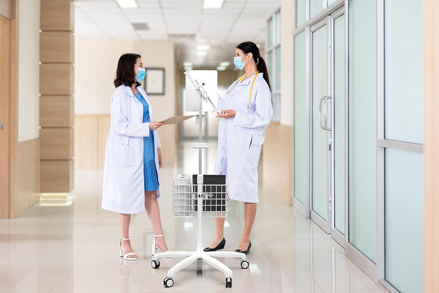 CTA Heavy-Duty Medical Floor Stand for Tablets - White