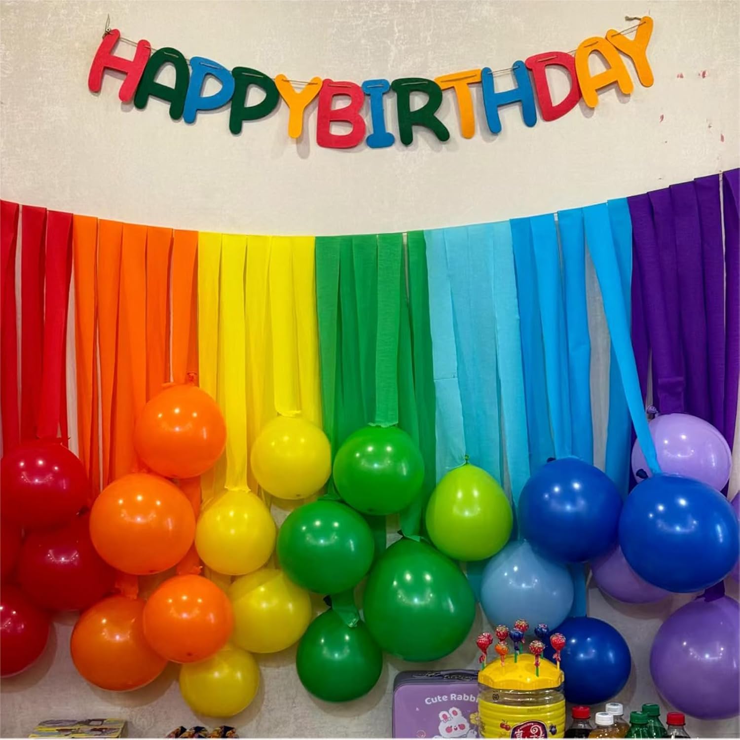 Crepe Paper Streamers 6 Rolls Rainbow Party Decorations