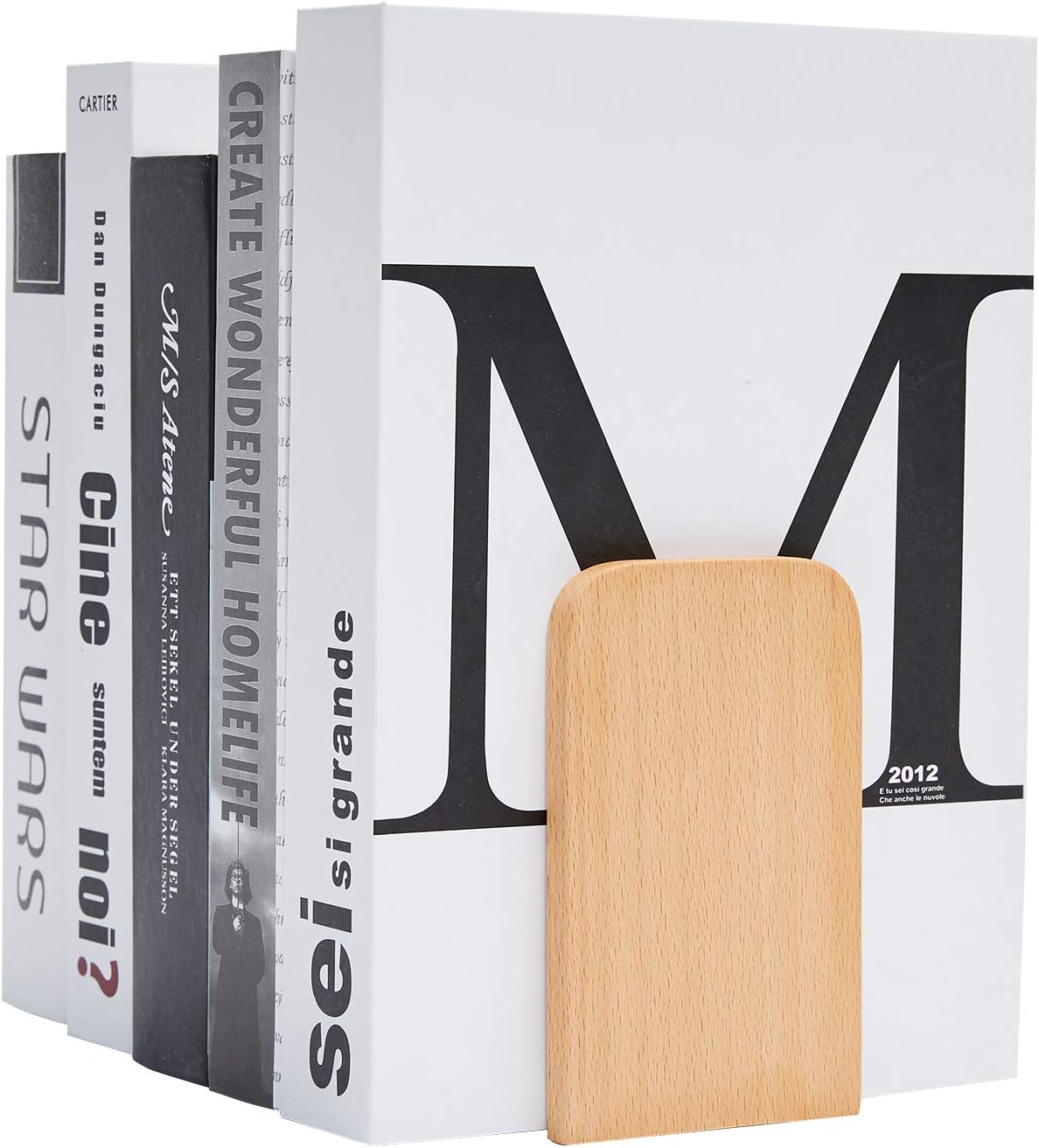 Pandapark Wood Bookends 1 Pair Non-Skid