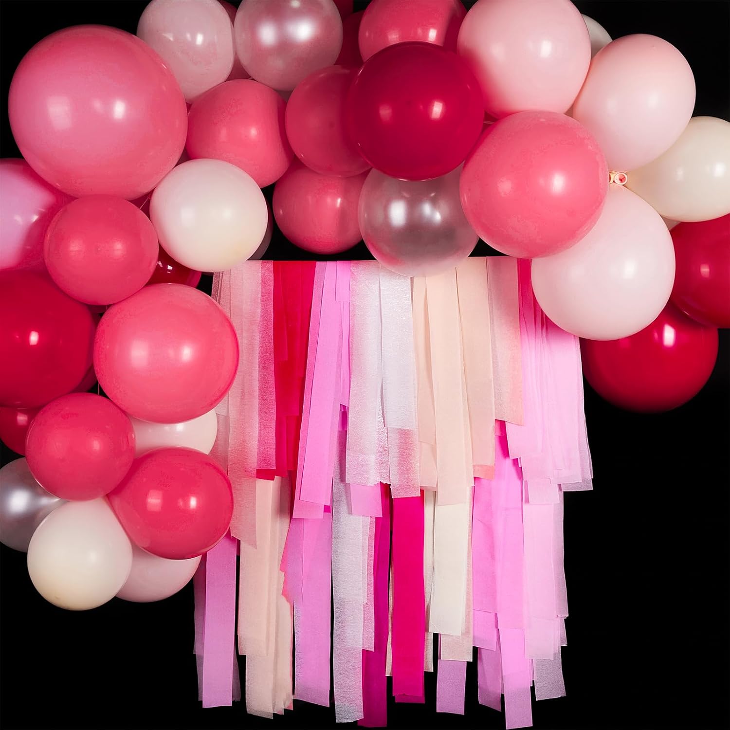 PartyWoo Pink and Red Crepe Paper Streamers 4 Rolls 328 Feet Total