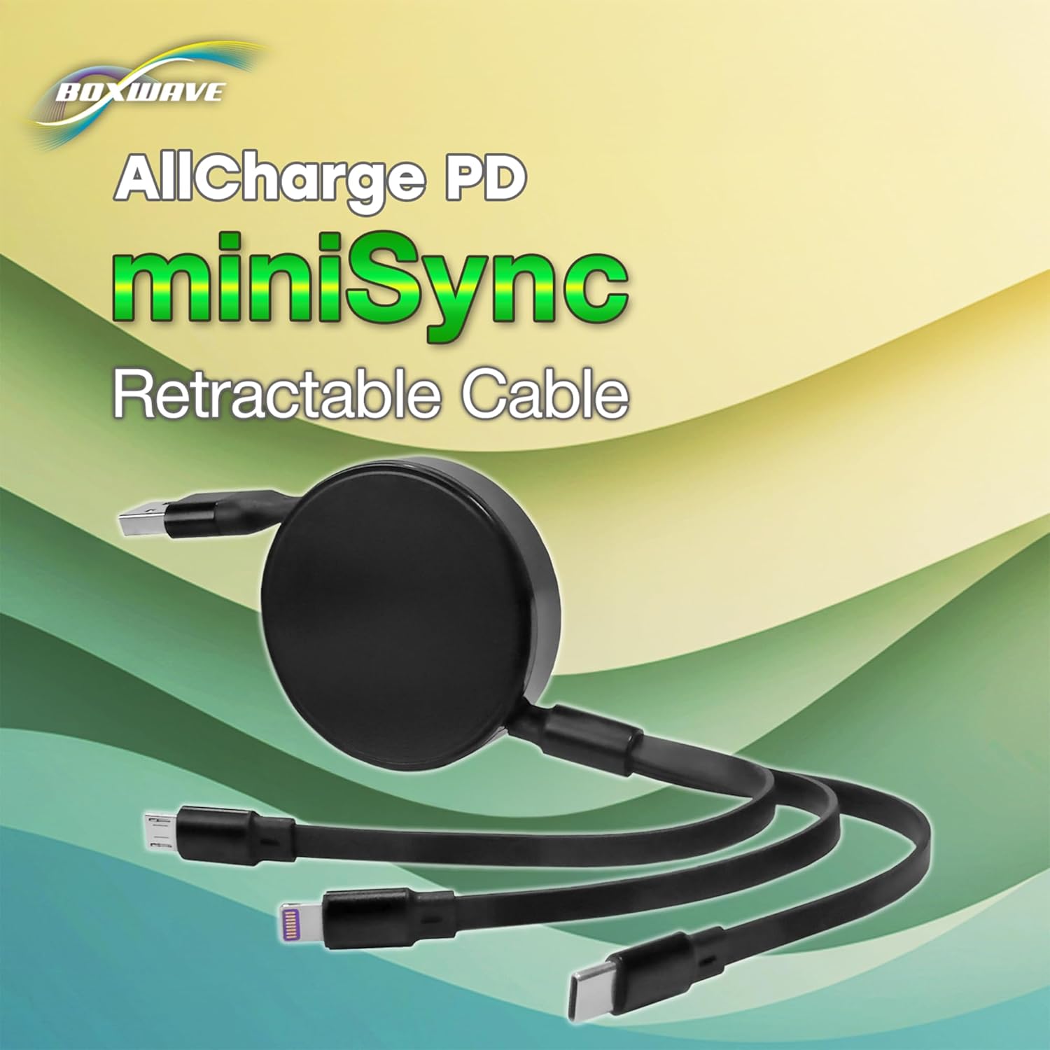BoxWave Retractable USB Cable for OnLyee CR1024 Alarm Clock
